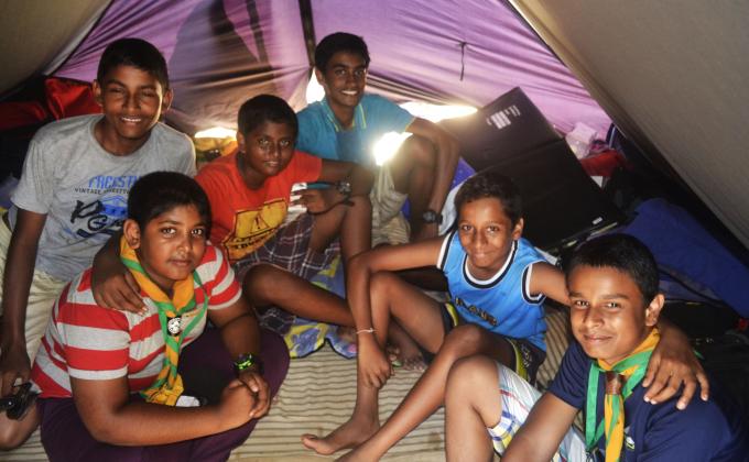 Scout on the giant wheel at the 9th National jamboree in sri Lanka