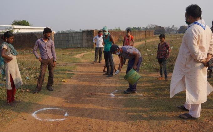 Masks distribution and awareness campaign at Jarangloi village of Bargaon Block, Dist. Sundargarh