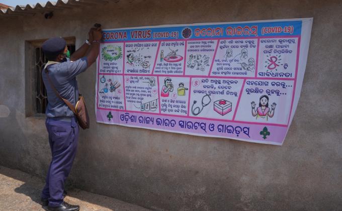 Awareness campaign and masks distribution at Bhandarpara of Bargaon Block, Dist. Sundargarh