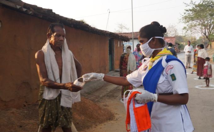 Awareness campaign and masks distribution at Minzpada of Tudalaga village of Bargaon Block