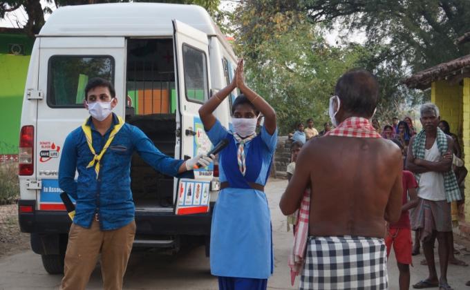 Handwash demonstration and soaps, sanitizers distribution at Minzpada of Tudalaga village of Bargaon Block