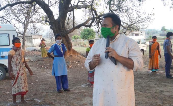 Awareness campaign and masks distribution at Aludega village of Bargaon Block
