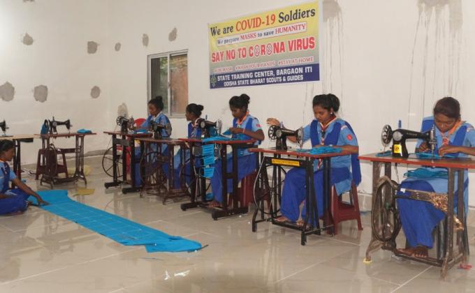 making masks during lockdown.