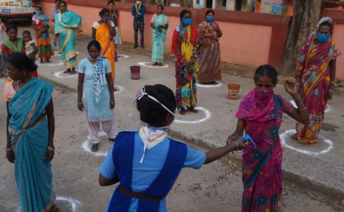 Mask distribution and awareness campaign at Badulpani village of Bargaon Block