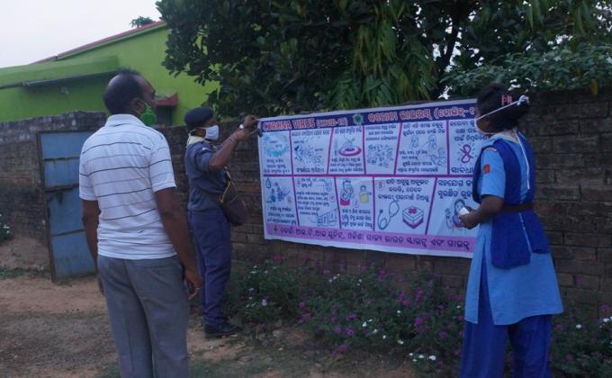 Mask distribution and awareness campaign at Gourpada of Bargaon Village
