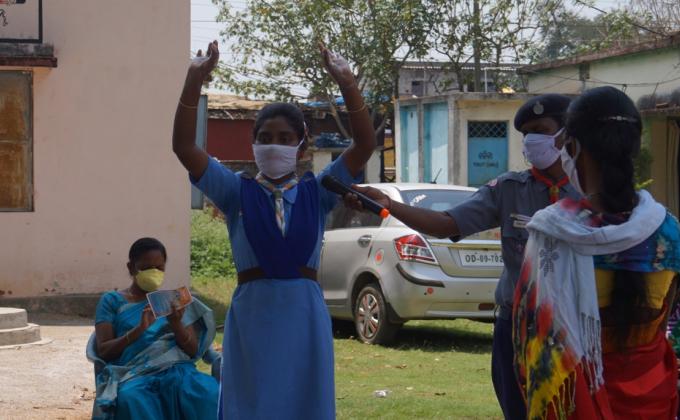 Hand wash demonstration and soaps, sanitizers distribution at Block Education Office Ground, Kutra Block
