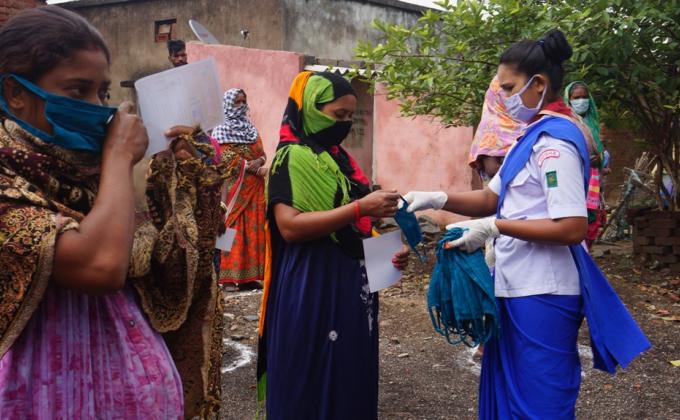 Awareness campaign and masks, leaflets distribution at Padajampali village of Rajgangpur Block