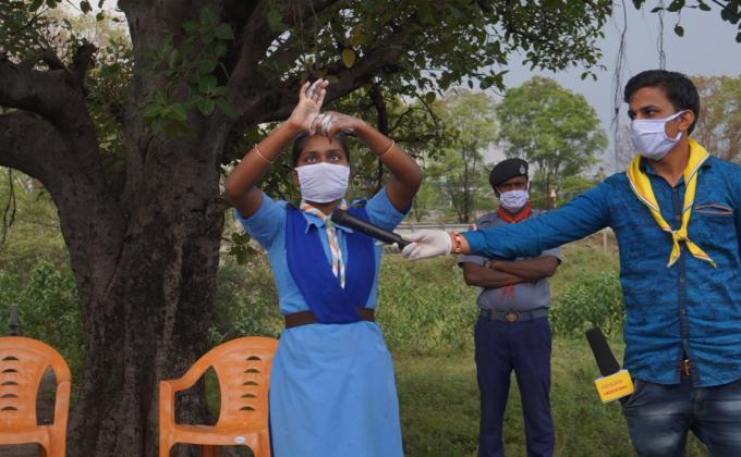 Hand wash demonstration and soaps, sanitizers distribution at Padajampali village of Rajgangpur Block