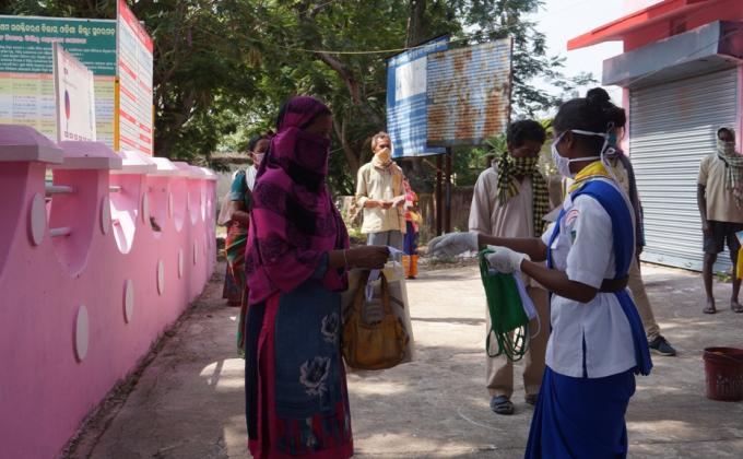 Awareness camp and mask, leaflet distribution at Subdega Block
