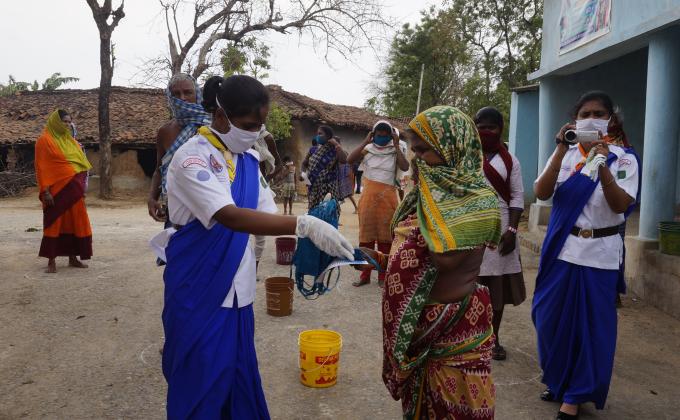 Mask distribution at Tumulia village of Balisankara Block