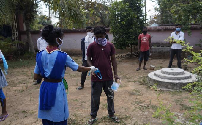 Mask distribution at Kirei village of Sadar Sundargarh Block