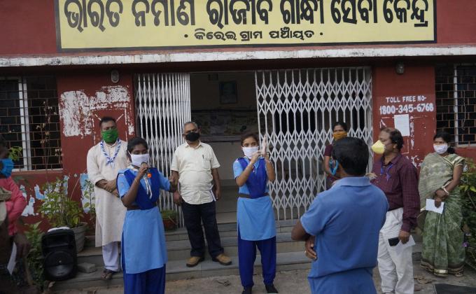 Hand wash demonstration at Kirei village of Sadar Sundargarh Block