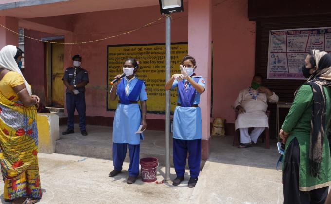 Hand wash demonstration at Darlipali village of Lephripara block