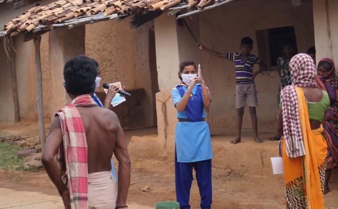 Hand wash demonstration at Uparpada village of Ostali, Block - Hemgir