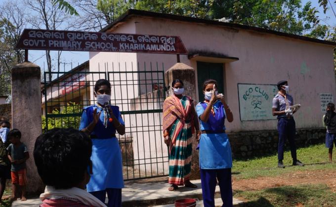 Hand wash demonstration at Kharikamunda village of Bargaon Block