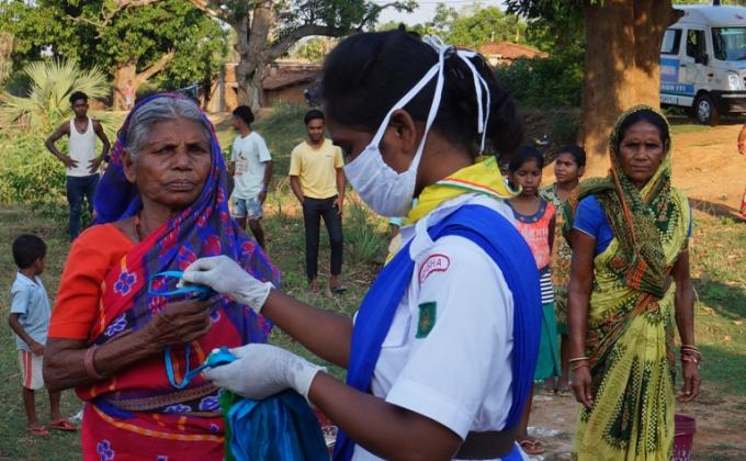 Mask distribution at Nuarmal village of Bargaon Block