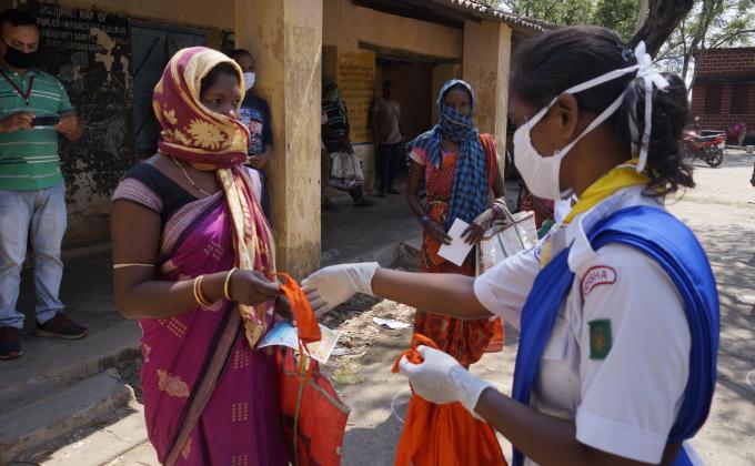Mask distribution at Ujalpur village of Tangarpali Block