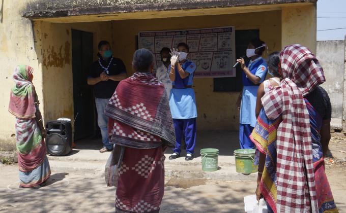Hand wash demonstration at Ujalpur village of Tangarpali Block