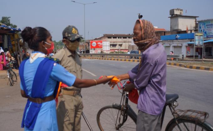 Distribution of mask and awareness programme.