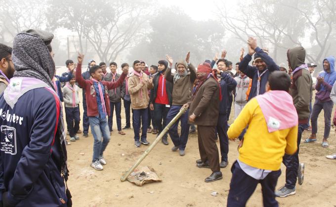 স্কাউট খেলাধুলা ইভেন্টে চলছে 