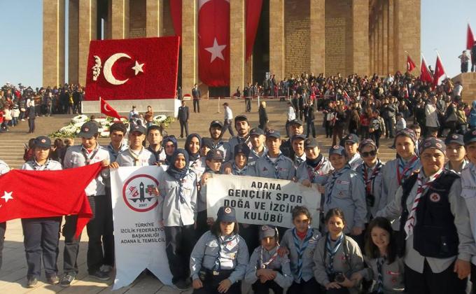 Mustafa  Kemal Ataturk  Adana Scouts were at Ankare  with 1  million of others
