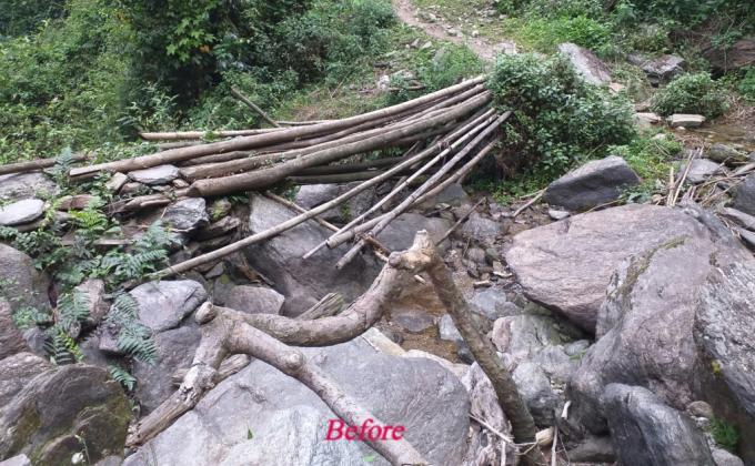 Construction of temporary bridge