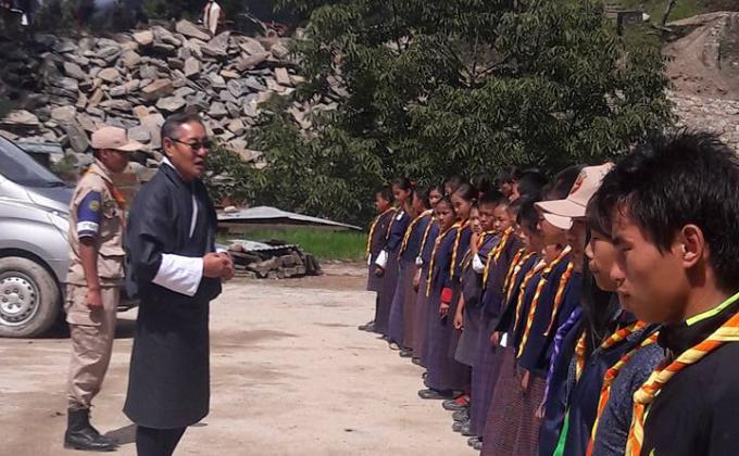 Gongsa Dumra construction for celebration of 1st birthday of Gyalsey 