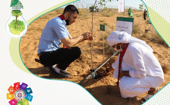 UAE Scouts planting trees in Al Munthar natural reserve 