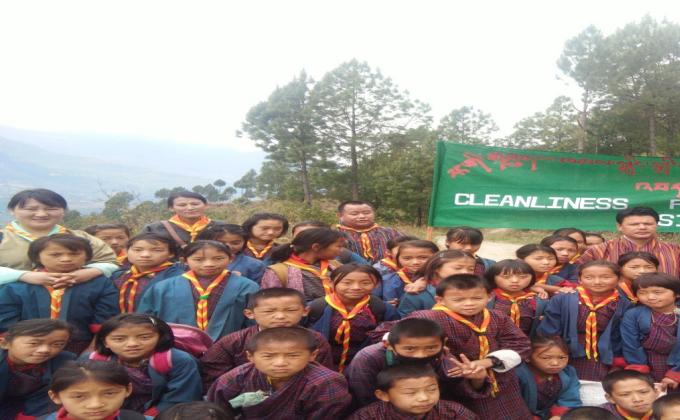 Cleaning Campaign by the Scouts of Yabrang Primary School.
