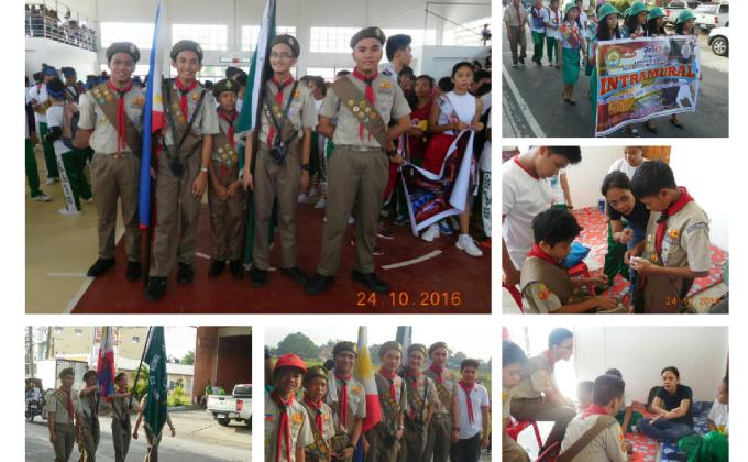 ACNHS-BSP Senior Scouts served as Colors and First Aid Team during the School Intramural '16