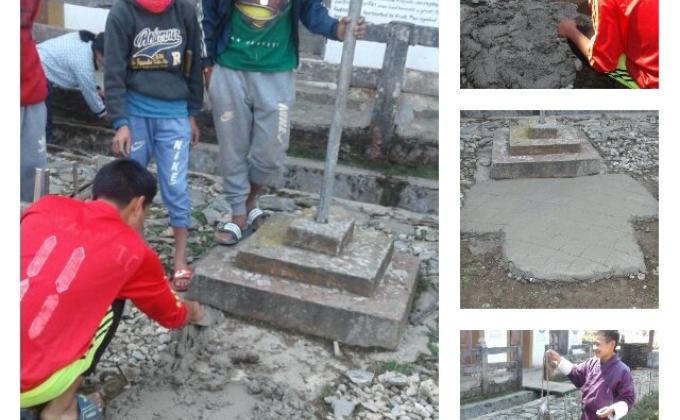 Construction of flag post