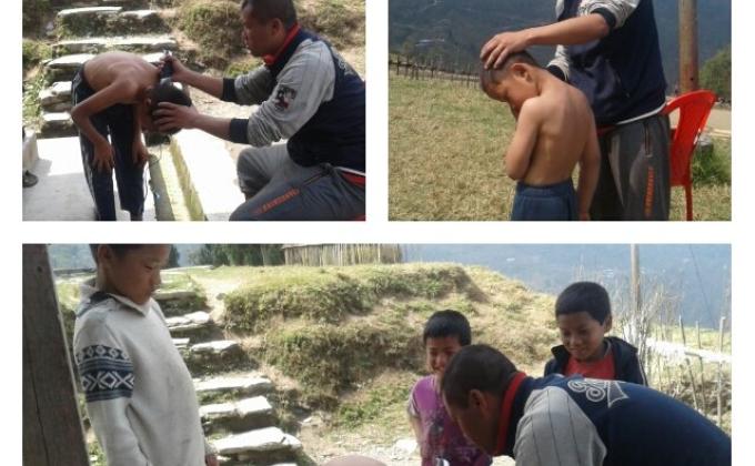 Hair cut to students