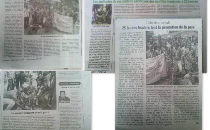  L'initiative messager de la paix relayée dans la presse ivoirienne.