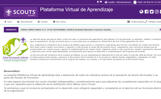 Plataforma Virtual de Aprendizaje - Asociación de Scouts del Ecuador