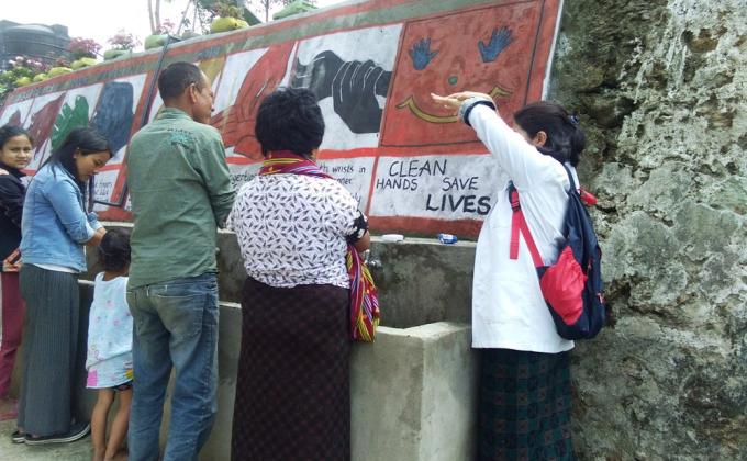 Awareness on importance of staying home and keeping clean by washing hands with soap