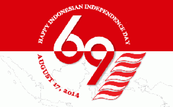 happy independence day for indonesia 69th years