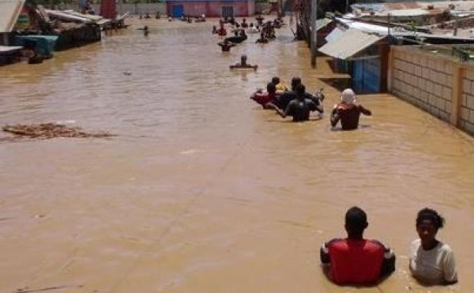 Scouts helping evacuate their region after the Tropical Storm "Haruna" 