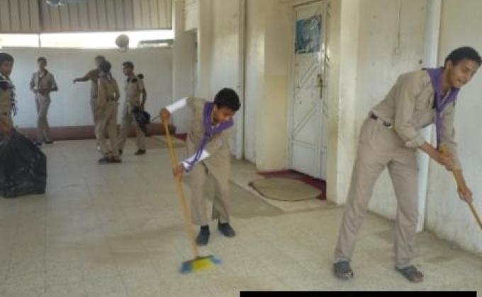 قام كشافة مدرسة جحا الثانوية تنظيف مساجد قرية جحا
