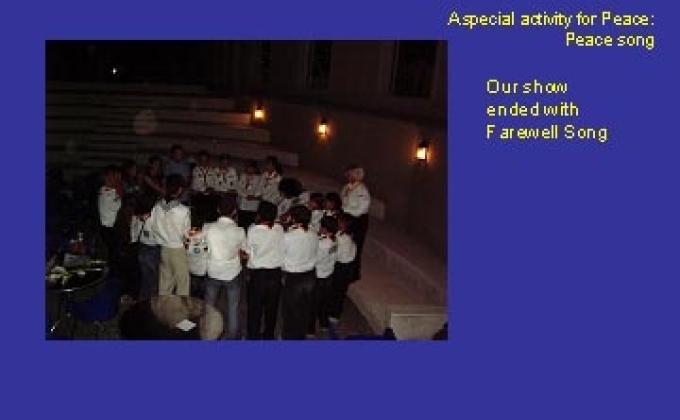 SCOUTS PRESENTING THEIR ADVENTURE Our Peace song