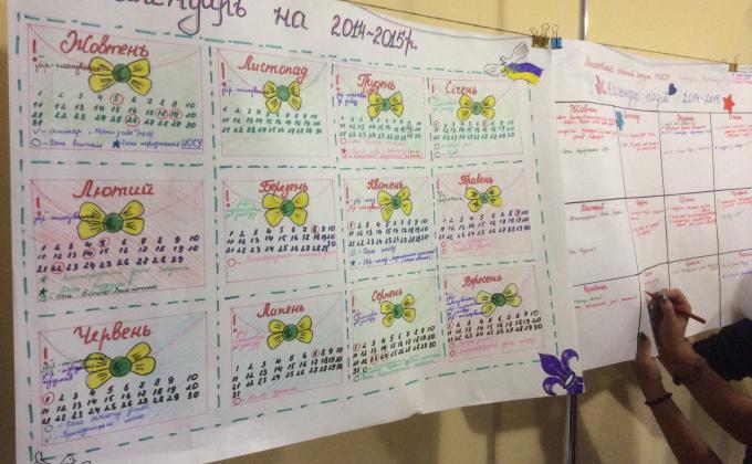 Creating Scout calendars during the seminar "Start with Yourself" within the NOSU MoP project