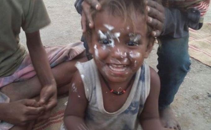 Birthday party with needy and poor children
