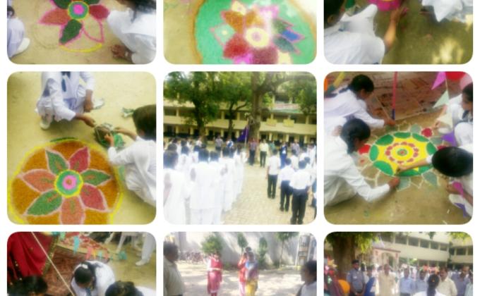 रंगोली एवं तम्बू निर्माण प्रतियोगिता के साथ किया गया स्काउट और गाइड को प्रशिक्षित।