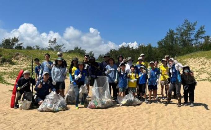 Beach cleanup activity