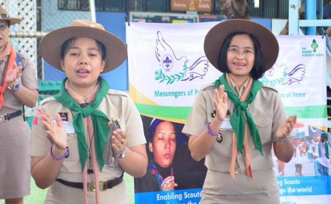 การออกภาคปฏิบัติของโครงการลูกเสือผู้นำสันติภาพ Messengers of Peace รุ่นที่ 4 ณ โรงเรียนมัธยมวัดหนองแขม กรุงเทพมหานคร วันอาทิตย์ที่ 1 ธันวาคม 2562