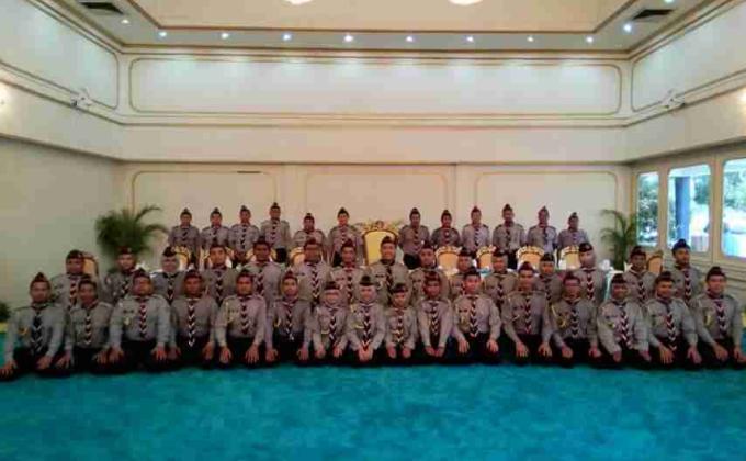penyampaian sijil anugerah pengakap raja yang disampaikan oleh KDYTM TENGKU MAHKOTA PAHANG di istana abu bakar pekan pahang