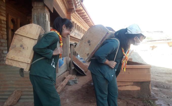 Service at the Dzong