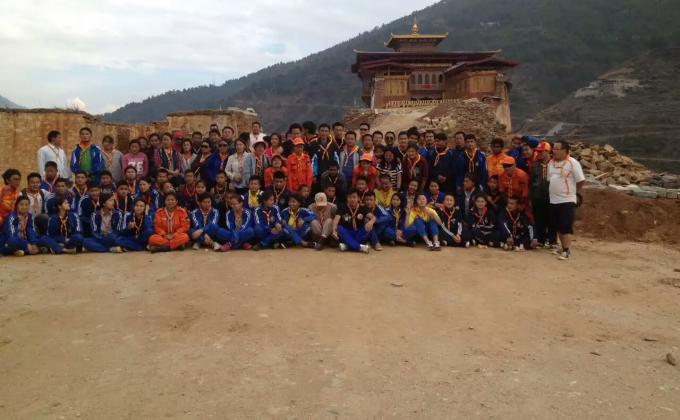 scout rendering help to reconstruct Wangdue Dzong