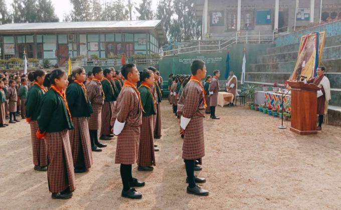 Jangchubling MSS celebrates His Majesty the Fifth King's 40th Birth Anniversary coinciding with the National Scout Day