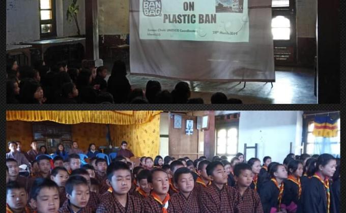 Awareness on ban of plastics bags in Bhutan