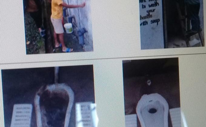 Cleaning Toilet in the public area